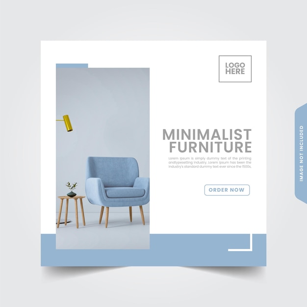 Vector minimalist furniture sales promotion instagram post template