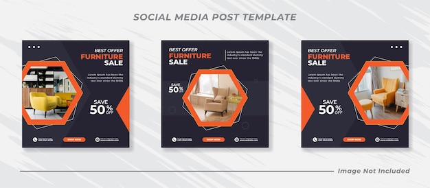 Minimalist furniture social media and instagram post template