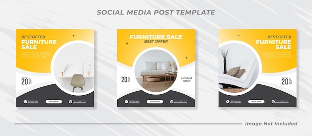 Minimalist furniture social media and instagram post template