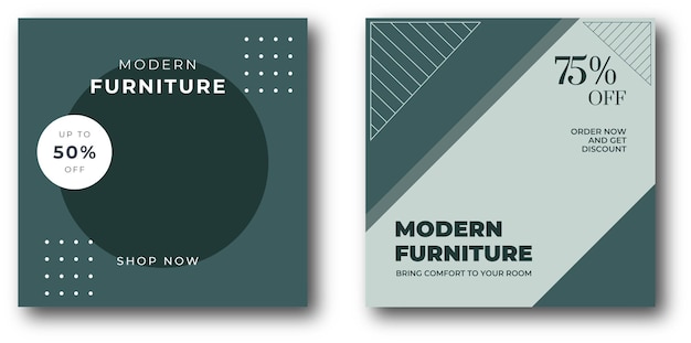Minimalist furniture social media post templates design