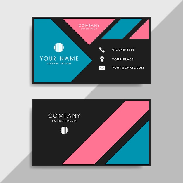 Vector minimalist geometric business card design bundle