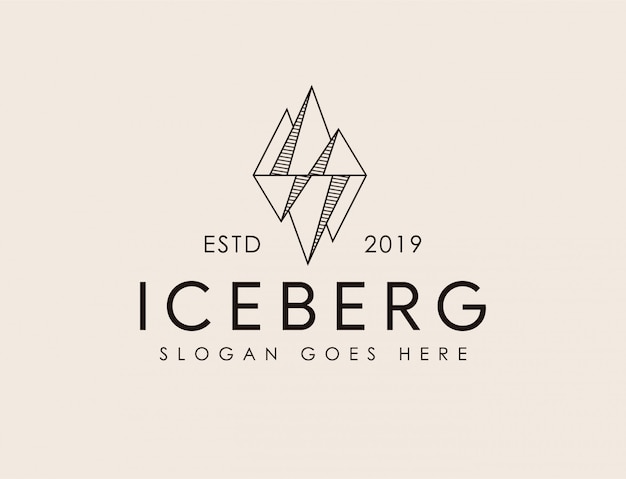 Minimalist geometric iceberg logo template