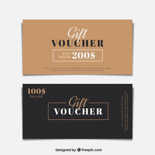 Minimalist gift vouchers