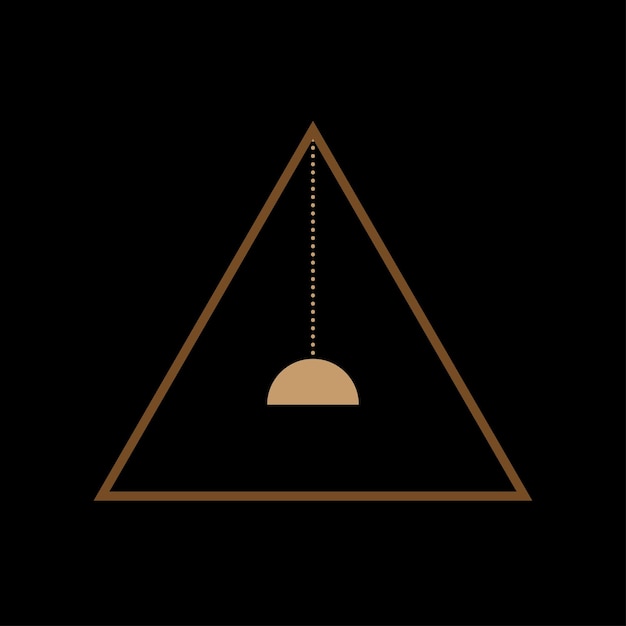 Sagoma di forma grafica oro minimalista isolata su sfondo nero modello di scheda poster