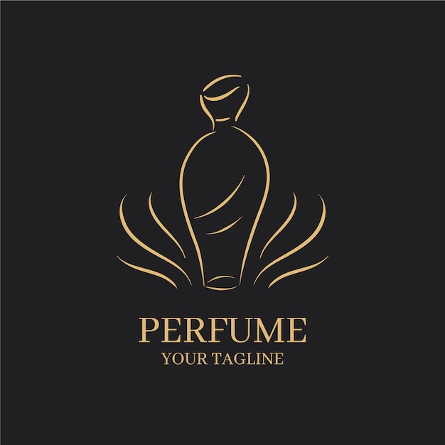 Minimalist golden perfume business company logo