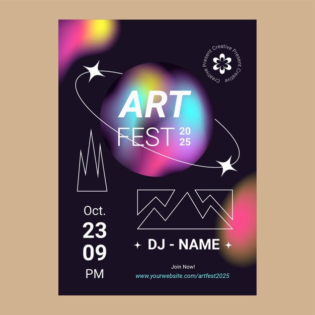 Minimalist Gradient Color Music and Art Poster Template