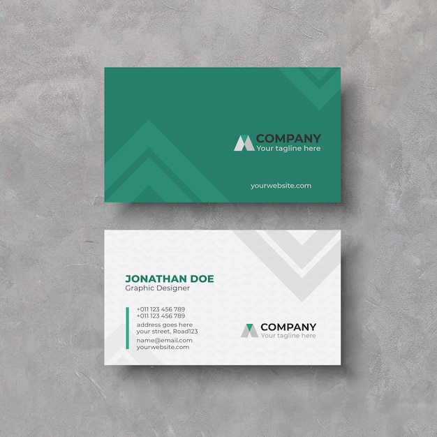 Vector minimalist green business card template