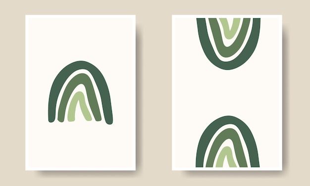 Minimalist green cover vector collection