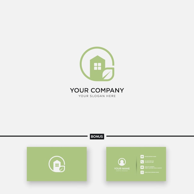 Minimalist green house logo real estate