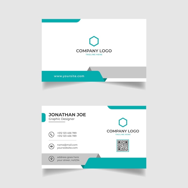 minimalist grey and green pastel business card modern