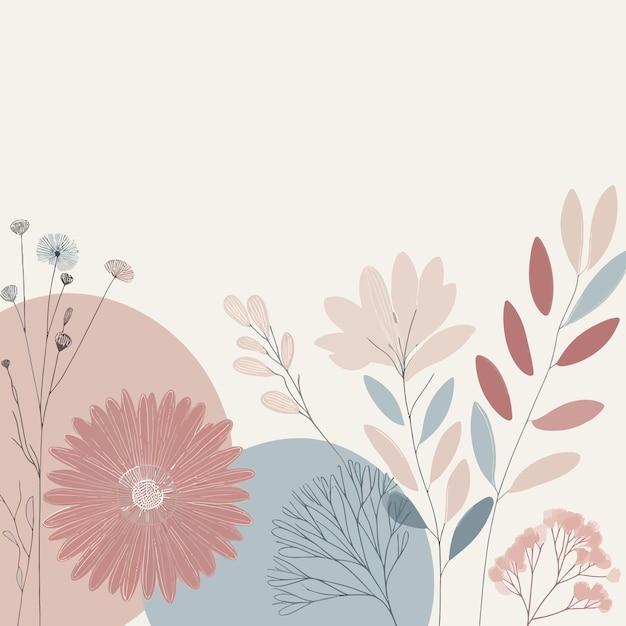 Vector a minimalist hand drawn floral background