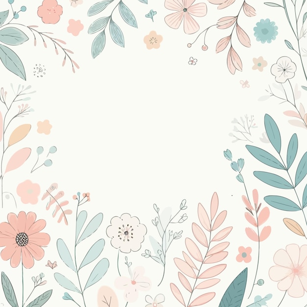 Vector a minimalist hand drawn floral background