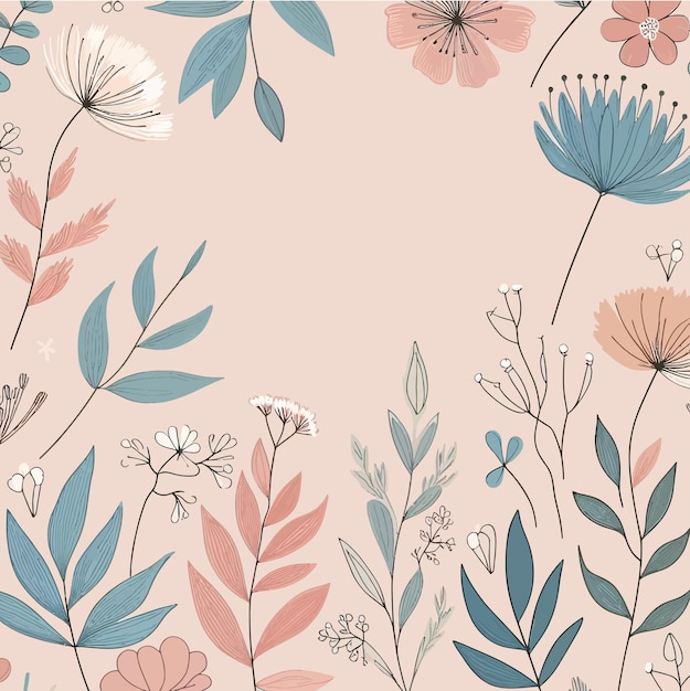 A minimalist hand drawn floral background