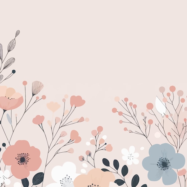 A minimalist hand drawn floral background