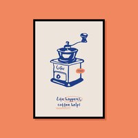 Vector minimalist hand drawn food poster for wall art collection