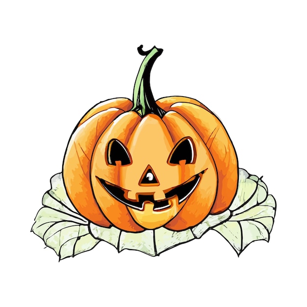 Minimalist hand drawn Halloween pumpkin illustration Halloween pumpkin vector design