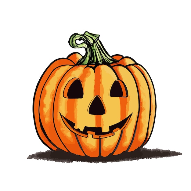 Minimalist hand drawn halloween pumpkin illustration halloween pumpkin vector design