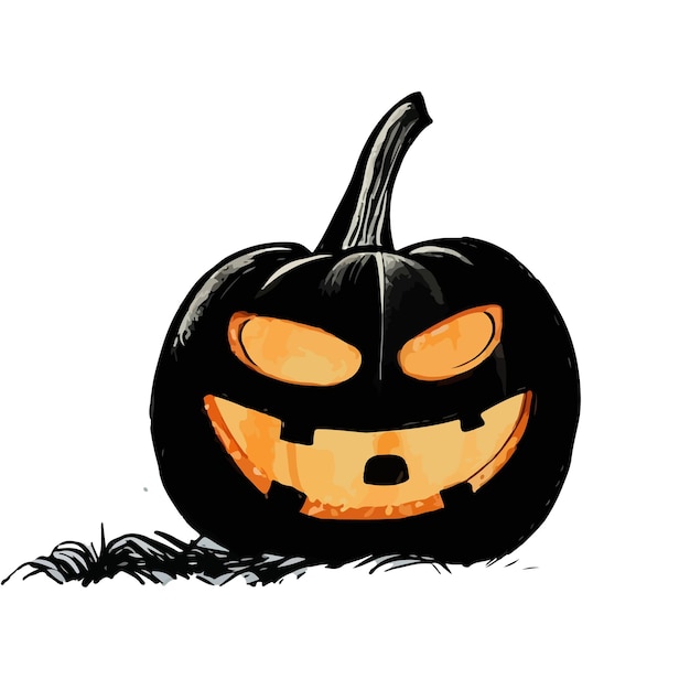 Minimalist hand drawn Halloween pumpkin illustration