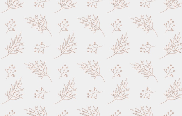 minimalist handdrawn  floral vintage seamless pattern