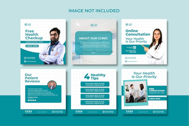 Vector minimalist health clinic social template