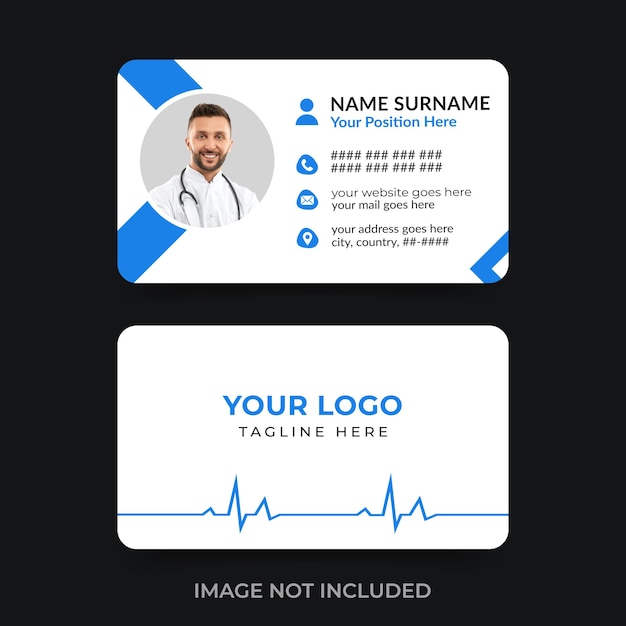 Minimalist health doctor services business card template