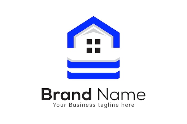 白い背景のシンプルな家と不動産のロゴ デザイン テンプレート
