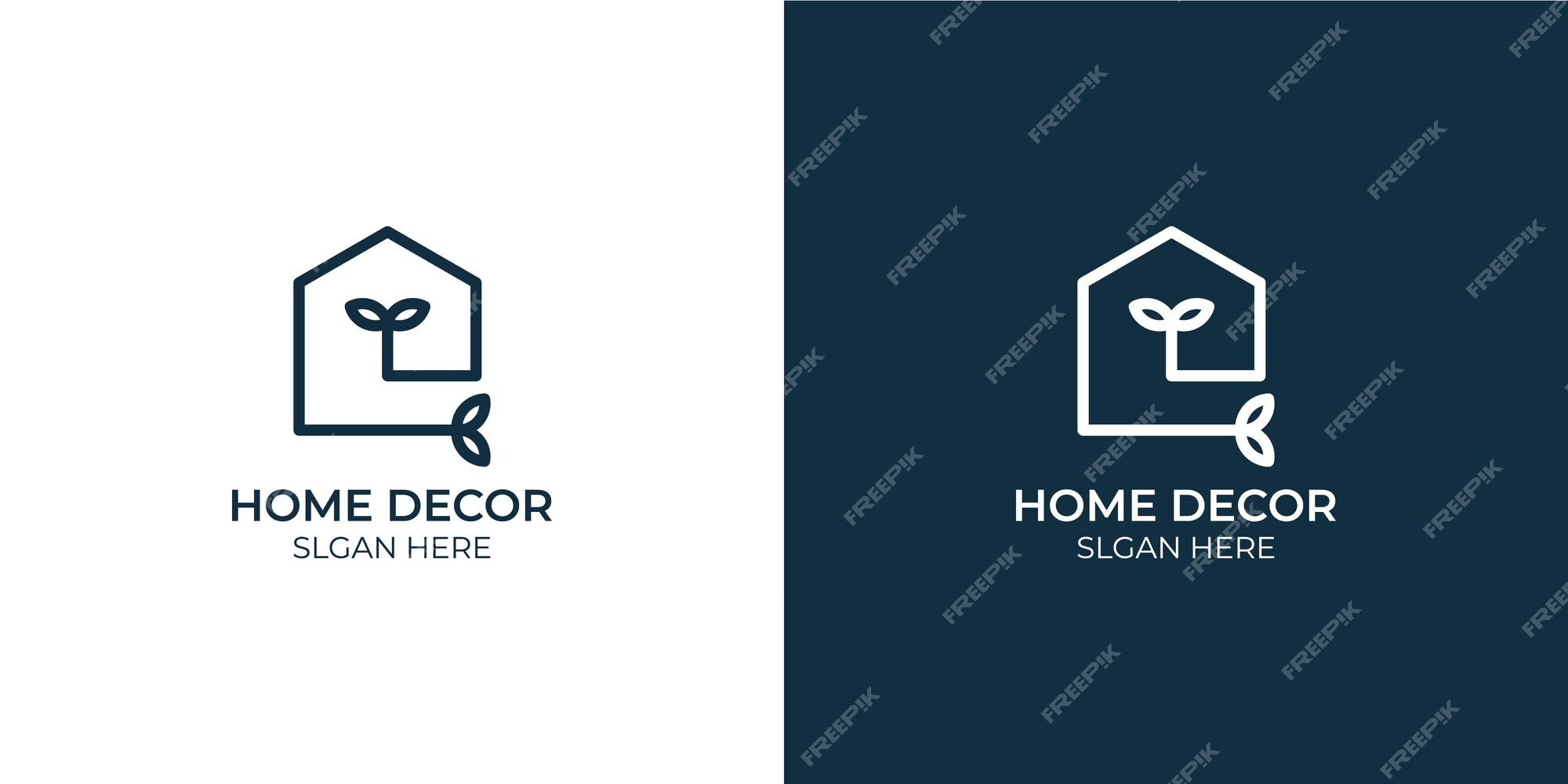 Premium Vector | Minimalist home decor logo set