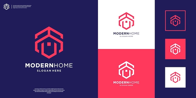 minimalist home logo design template