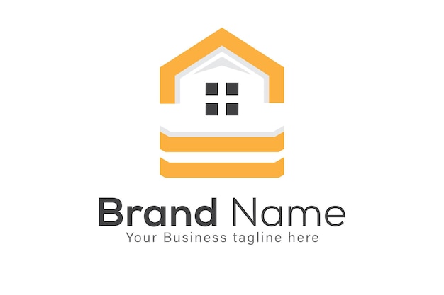 Minimalist home and real estate logo design template on white background