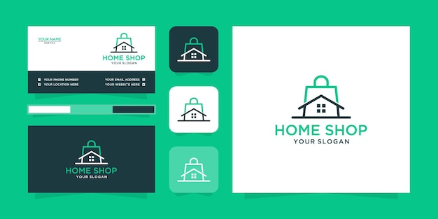 Minimalist home shop logo and business card