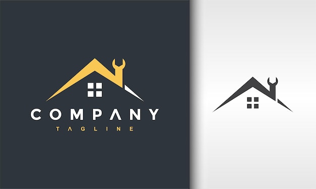 Minimalist home wrench logo