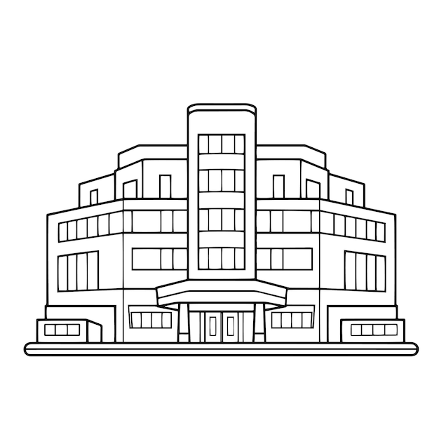 Minimalist hospital icon in vector format