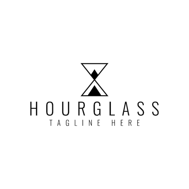 Minimalist hourglass vector logo design