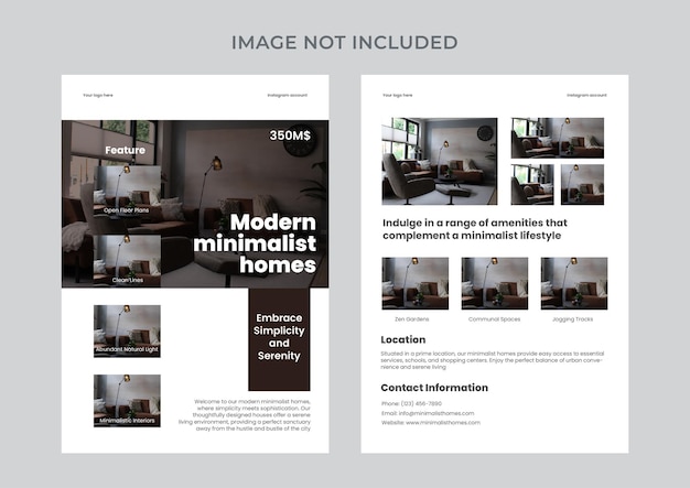 Minimalist house brochure template design