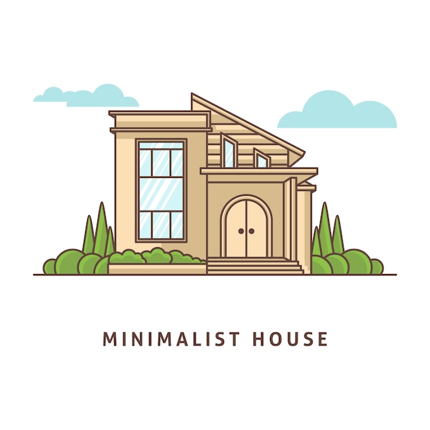 Progettazione dell'illustrazione della casa minimalista