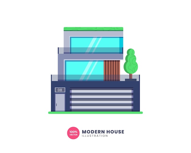 Minimalist house illustration with modern design