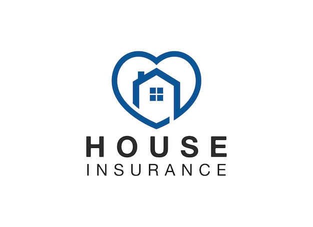 Минималистский логотип страхования дома. Шаблон дизайна логотипа финансовой перспективы.