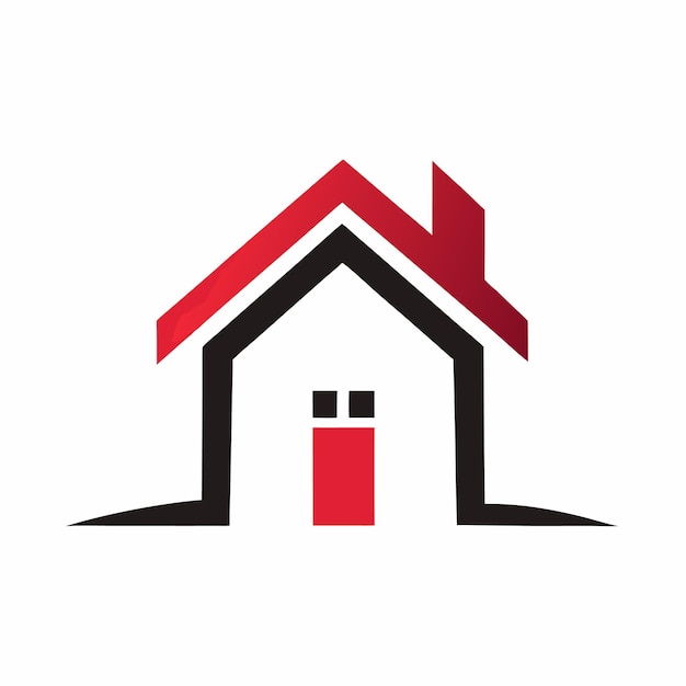 minimalist house logo vector art on white background