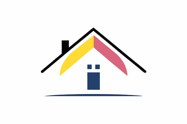 minimalist house logo vector art on white background
