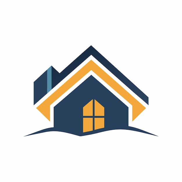 A minimalist house structure featuring a roof and a window against a clear background A minimalist house shape surrounded by negative space minimalist simple modern vector logo design