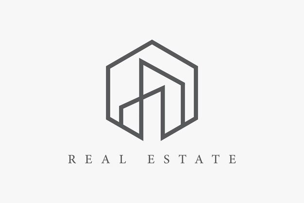 Minimalist housing Vector logo design Outline Style usable for Real Estate Architecture apartment