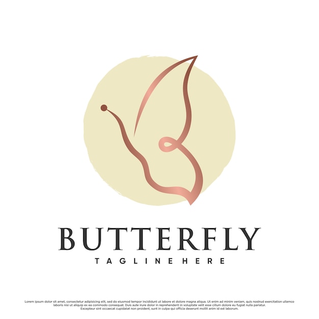 Minimalist icon butterfly or dragonfly logo design with unique concept Premium Vector