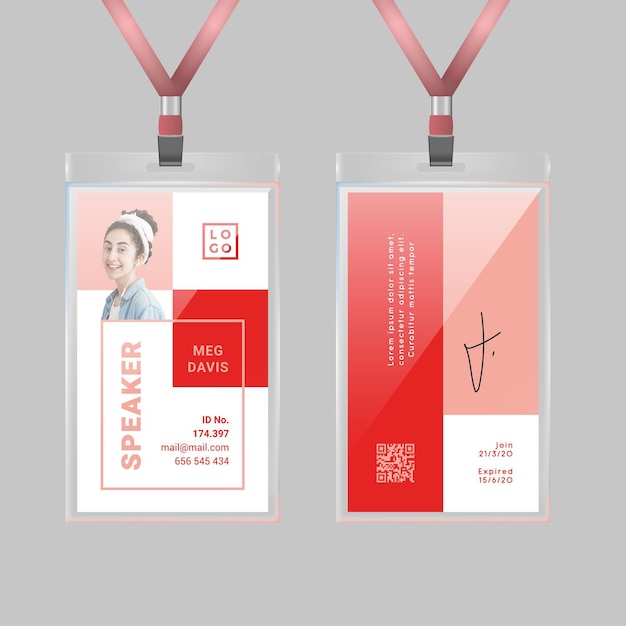 Minimalist id card template with photo