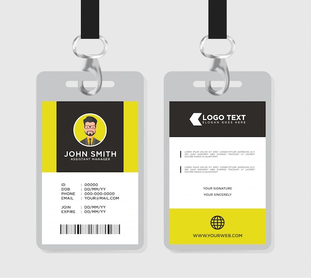 Minimalist id card template 