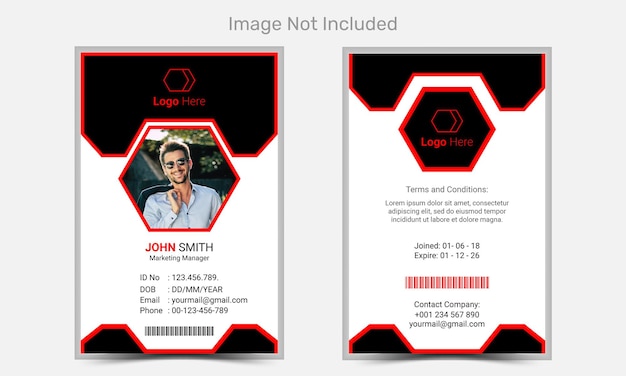 Minimalist id cards template with photo