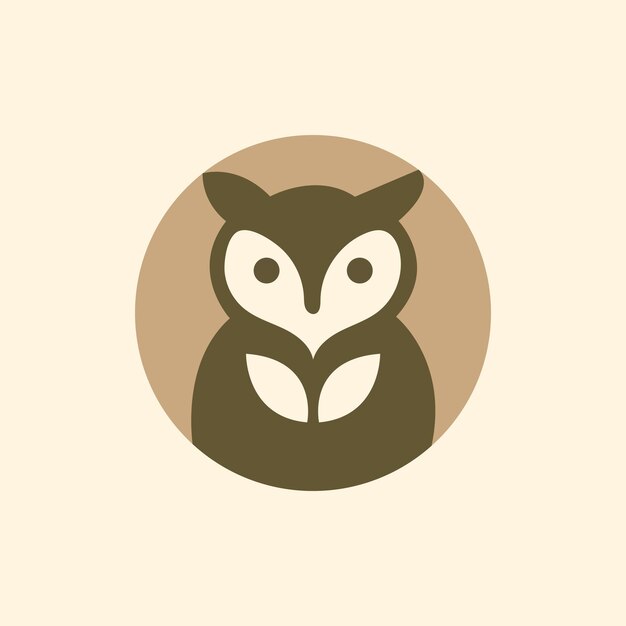 Minimalist and illustration vector logo of an owl