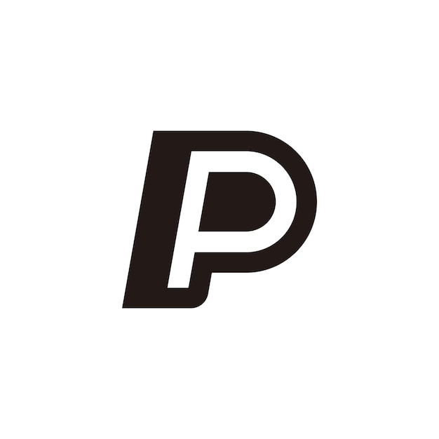 最小主義的初頭字母P標誌 黑色P字母標誌模板