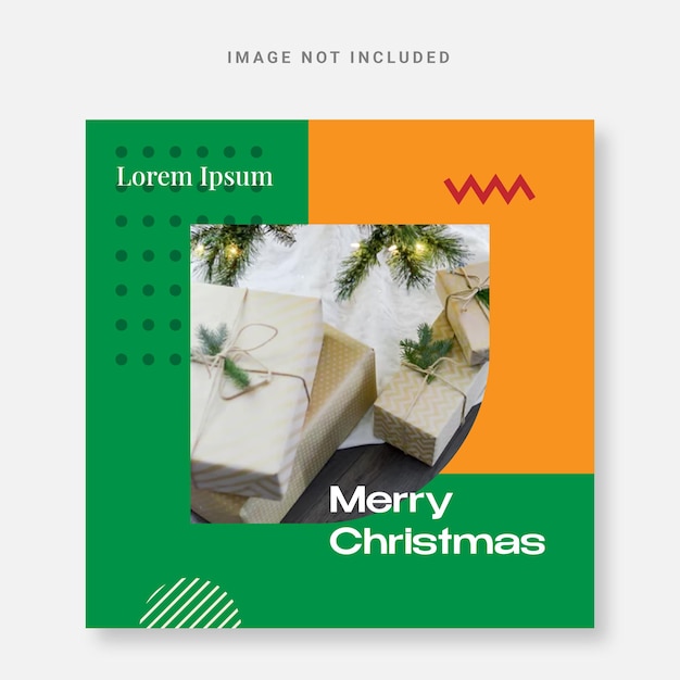 Minimalist instagram christmas design template