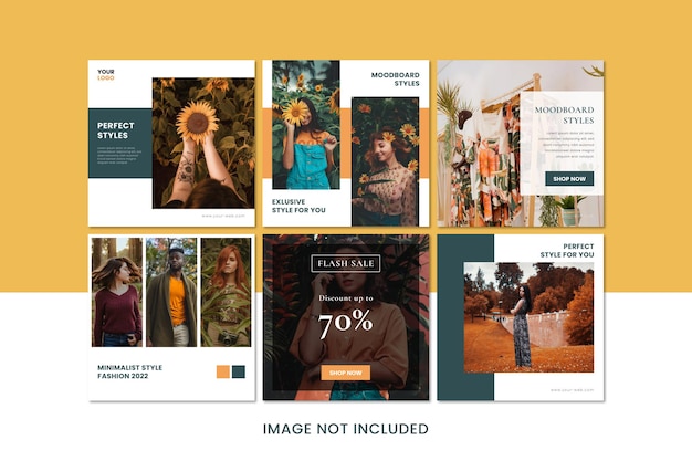 minimalist instagram post promotion collection for fashion busines