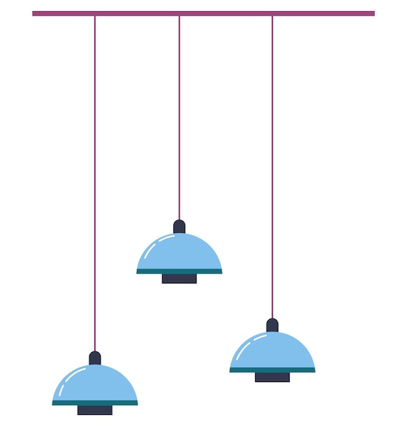 Vettore interior design minimalista di casa o ufficio, miglioramento dello spazio abitativo o lavorativo. lampade a sospensione isolate, accessori eleganti per abitazioni o luoghi di lavoro scandinavi. vettore di arredamento alla moda